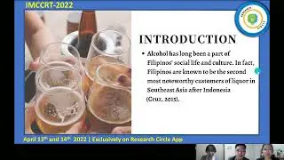 IMCCRT 2022 1156 Title: DIVULGING RECOVERY TALK OF ALCOHOL CONSUMPTION AMONG FILIPINO REHABILITATION