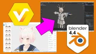 Перевод с Vroid на Blender 4.4 с лицом и костями — Учебное пособие по конвейеру #vroid #blender #...