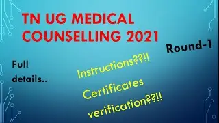 Instructions for Certificate Verification - TN UG MEDICAL COUNSELLING 2021
