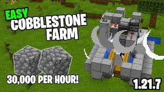 EASIEST COBBLESTONE BLOCKS FARM EVER! Minecraft 1.21.7 JAVA