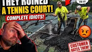 Courts Ruined! If you don't know anything about tennis court repair don't attempt it.