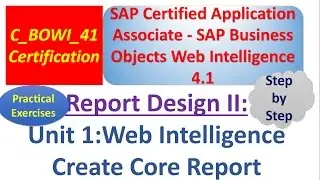 BusinessObjects Report Design II: Unit 1 : Practical Examples: Core Report Design