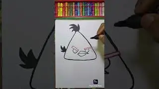how to draw yellow angry Birds / chuck birds #angry #memes #alone