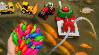 diesel engine water pump for fish in pond🐟| fishing exciting #mini_pump