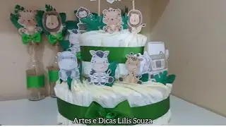 Bolo de fraldas espiral | Safari