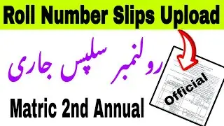 Matric Roll Number Slips 2025 Upload | 2nd Annual Exam Punjab Boards 