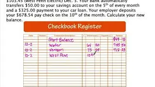Lesson 4.3 Using a Check Register