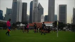 Singapore Cricket Club (SCC) rugby 1st XV score a try Jan 14, 2017