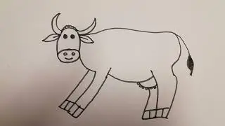 buffalo easy drawing for beginners ।। Very Easy buffalo drawing tutorial। buffalo drawing ।। art