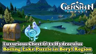Genshin Impact Boiling Lake Puzzle in Beryl Region (Luxurious Chest & Hidden Hydroculus)