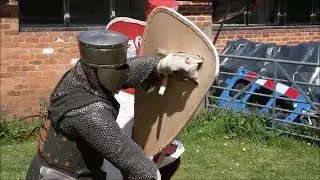 Medieval Knight reenactor 1 on 1 combat at the International Living History Festival 2025