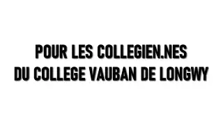 SOUTIEN A NOS ELEVES - COLLEGE VAUBAN
