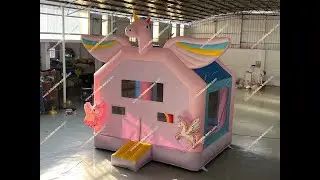 Magic Unicorn Bouncy Castle Birthday Party Jumpers Inflatable Bounce House Commercial Bouncers