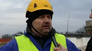 Wyburzenie  komina w Kwidzynie