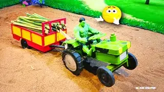 Diy tractor trolley heavy wood loading science project| dangerous tractor resure