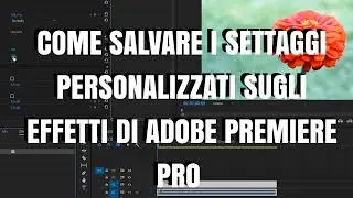 Come salvare i settaggi personalizzati sugli effetti di Adobe Premiere Pro