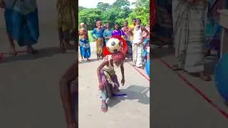A great game of touching a football on the ground and putting it into a basket hanging behind you.
