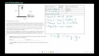 AP Physics 1: Algebra Based 2024 FRQ Video Solution Q2b