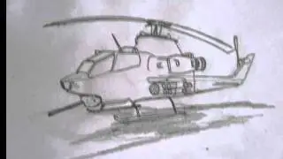 How to draw military vehicles: Ah-1 Cobra attack helicopter