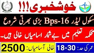 kpk school leader jobs 2022||kpk jobs 2022 online apply||Kpk teaching jobs|school leaders