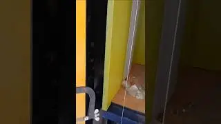 Installing manual door elevator | lift cabin