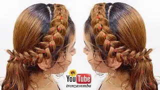 hermoso peinado en trenza diadema  fácil ❤️, peinado para niñas,