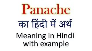 Panache meaning in Hindi | Explained Panache With Using Sentence