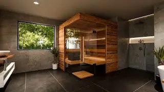 Astra by Thermasol: Indoor Sauna with Minimalist Glass + Wood Aesthetic