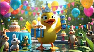 Happy Birthday Song🦆🎂🎈🎁🥳 | Cute Duck Dance Party! 🎉 | Fun Birthday Song for Kids | Nursery Rhyme
