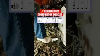 Beginner Foot Coordination Exercise! #drums #drumkit #kickdrum #drumnotation
