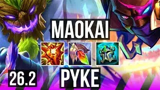 MAOKAI & Smolder vs PYKE & Aphelios (SUP) | 8k gold comeback | KR Master | 26.2