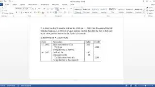 2.BILL OF EXCHANGE-BILL IS DRAWN,DISCOUNTED AND HONOURED-TAMIL
