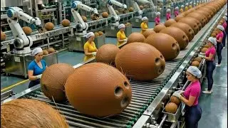 Coconut Processing in a Factory | Complete Production Process