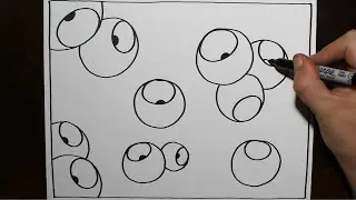 3D Balls and Ribbons Abstract Pattern | Awesome Line Illusion Drawing