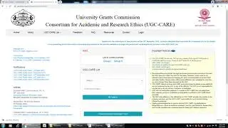 University Grants Commission Consortium for Academic and Research Ethics (UGC-CARE) Login Process