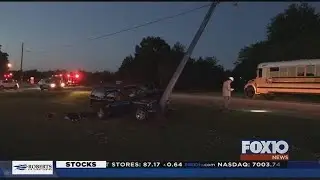 Power line falls on school bus
