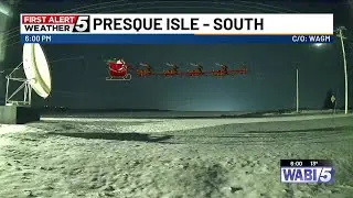 Santa flies over Presque Isle during WABI News at 6