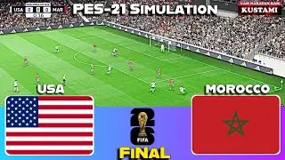 FIFA World Cup 2026🔥USA vs Morocco⚽FINAL⚽PES 2021 Simulation Gameplay