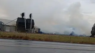 Mint warehouse near Terrebonne still smoking hours after huge fire