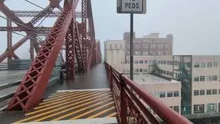 Portland Oregon walk on a foggy and wet day