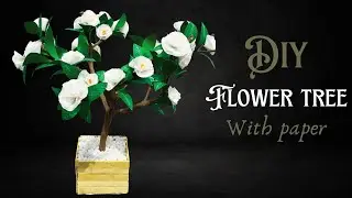 How to make a plant with colour paper|| Flower plant