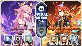 Spiral Abyss 5.8 | Yae Miko Taser & Happy Birthday Mavuika 🔥 | Genshin Impact