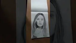 Elizabeth Olsen portrait drawing in simple drawing paper //pencil drawing