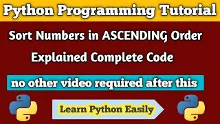 Python code for sorting list of numbers in ascending order  sorting code for python using for loop