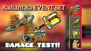 New Radiant RA Event Set DAMAGE TEST - OP Weapons, 1 Delay Sniper ( Pixel Gun 3D )