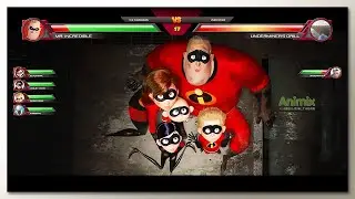 The incredibles & Frozone vs Underminer with Healthbars | Concept Game UI