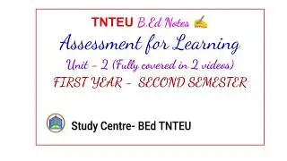 (Part-1)Unit-2 Assessment for learning (B.Ed 2nd/ second semester 1st/first year)