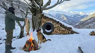 Building a Log Cabin with a Recycled Tire Door