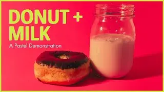 Donut + Milk a Pastel Demonstration