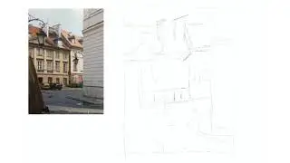 Markers sketch in Procreate. Krakow’s street